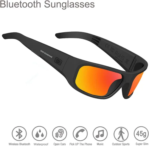Vista 6 de OhO sunshine Bluetooth Audio Sunglasses, Lightweight Open Ear Sport Glasses, 10H Playtime,Water Resistant with Voice Control