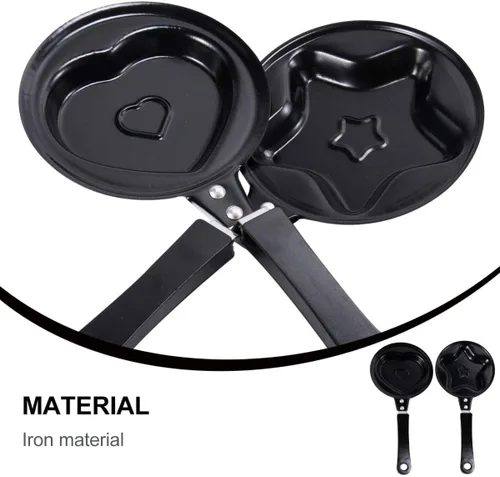 Vista 7 de BESTonZON 2 piezas de estilo sartén antiadherente para hacer huevo, tortilla, estrella, multiusos, panqueques, hierro, forma de cocina, mini huevos