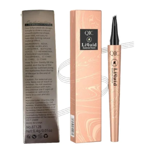 Vista 5 de Microblading - Lápiz de cejas de 4 puntas, resistente al agua, de larga duración, para maquillaje de cejas de aspecto natural, color marrón oscuro