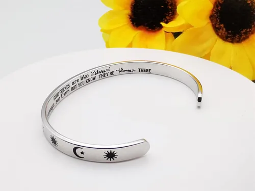 Vista 119 de Pulseras inspiradoras para mujer, joyería de acero inoxidable, con refranes, pulsera motivacional con mensaje oculto, pulseras grabadas para mejor