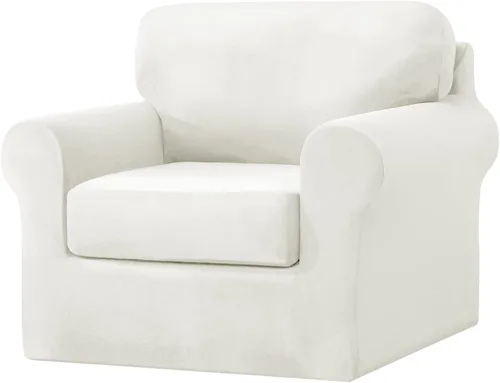 Vista 25 de vctops Funda elástica de terciopelo para sofá de 3 plazas, 7 piezas, suave, lavable, con respaldo individual y fundas de cojín para niños, gatos