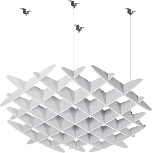 Vista 16 de VIVO Panel Acústico de Techo Tipo Waffle, Absorbedor de Sonido Colgante Hexagonal, Candelabro Moderno de Reducción de Ruido, Gris Oscuro, PP-CW01D