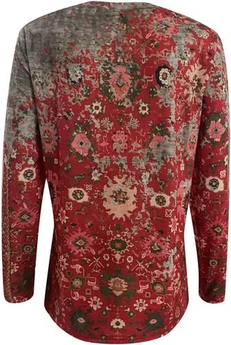 Vista 5 de SMIDOW Camisetas de manga larga con estilo étnico para mujer, camisas de primavera de moda, cuello en V, holgadas, cómodas, blusas elegantes