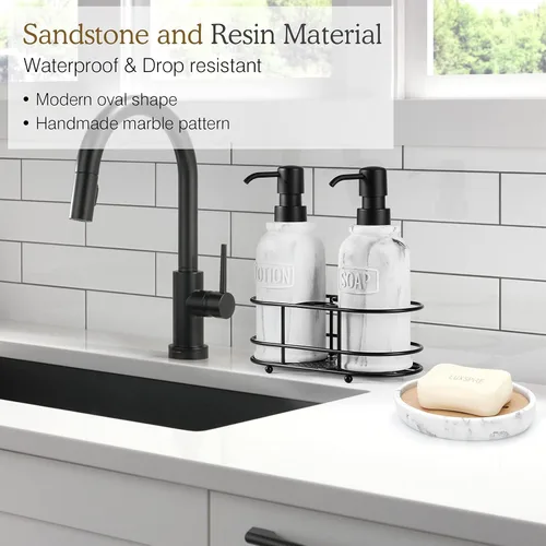Vista 2 de Luxspire Jabonera de Bambú, Soporte de Jabón de Resina con Drenaje, Jabonera Ovalada de Madera para Ducha, Baño, Lavabo, Cocina y Encimera, Blanco