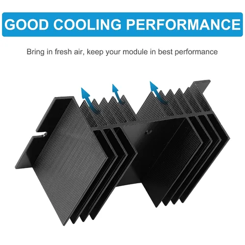 Vista 5 de uxcell Disipador de calor de aluminio negro 4.9 "x 2.8" x 2"/12.5 x 7 x 5 cm Aletas de enfriamiento disipador de calor disipador de calor para relé