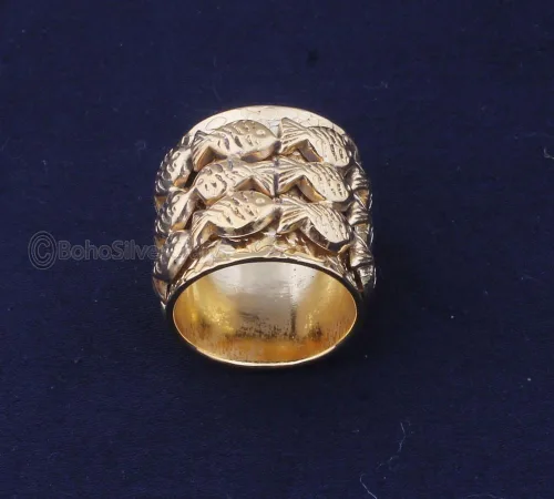 Vista 4 de Fish Spinner Ring, 925 Silver Ring, Handmade Ring Women, Meditation Ring Women, Unique Ring, Fish Spinner Gold Ring, Fidget Spinner Ring, Fidget