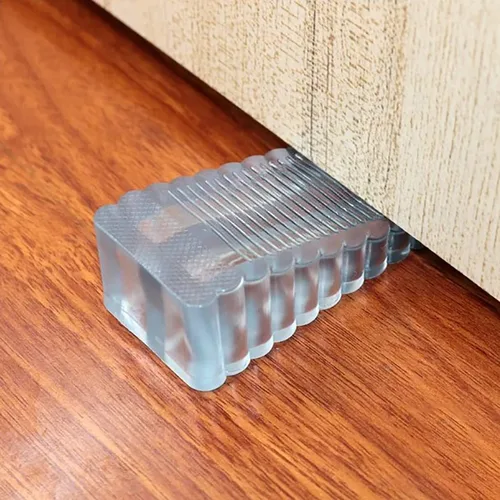 Vista 5 de Tope de puerta de goma resistente autoajustable para puerta de pie grande, diseño de múltiples superficies, funciona en todos los tipos de pisos