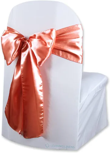 Vista 20 de Funda de satén para silla con lazo – Elegantes fajas para bodas, banquetes, recepciones, eventos especiales, restaurantes y fiestas – 28 opciones