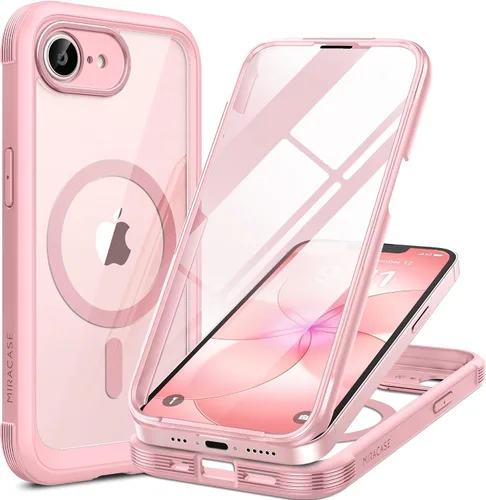 Vista 251 de Miracase - Funda magnética para iPhone 13 Pro Max de 6.7 pulgadas (compatible con MagSafe), transparente, completo, protector de pantalla de vidrio
