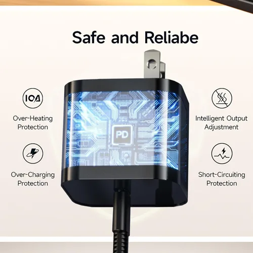 Vista 3 de 60w Charger for Nintendo Switch 2 Charger 20V 3A Power AC Adapter Fast Charging with 5FT USB C Cord Cable for Switch, Lite, OLED, Steam Deck