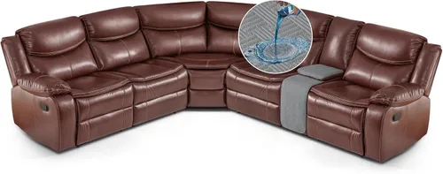 Vista 19 de KinCam Fundas impermeables para sofá modular reclinable, fundas de sofá reclinable de gran tamaño para sofá en forma de L, funda de sofá Chocolate