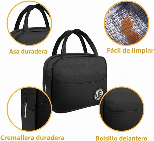 Vista 3 de Healfyya Caja Bento con Bolsa de Almuerzo Apta para Microondas Todo-en-Uno Compartimento de Preparación de Comidas Contenedores de Almuerzo