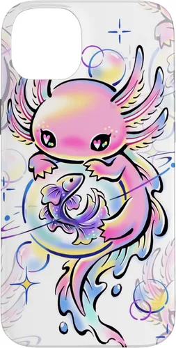 Vista 15 de Cute Kawaii Axolotl Purple Magical Crystals Case for iPhone 17