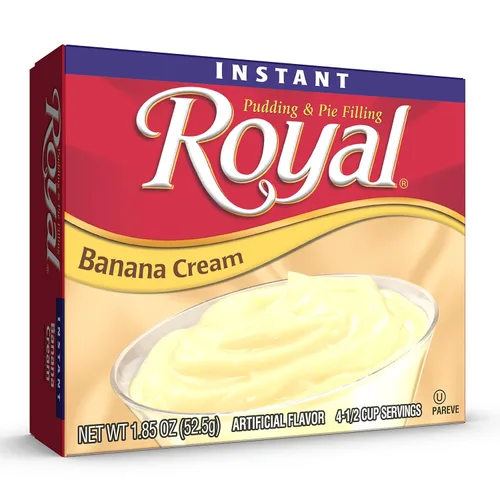 Vista 4 de Royal Mezcla de postre de pudín instantáneo, crema de plátano, sin grasa (12 cajas de 1.85 onzas) (paquete de 12)