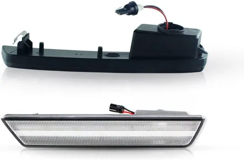 Vista 7 de Juego de 2 lámparas de repuesto para luces de marcador lateral de parachoques trasero rojo con lente transparente para Dodge Challenger 2008-2014