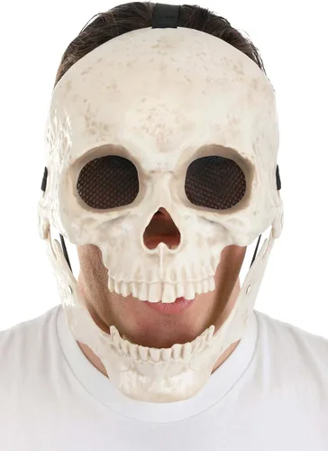 Vista 3 de Fun Costumes Máscara de movimiento de boca con calavera brillante