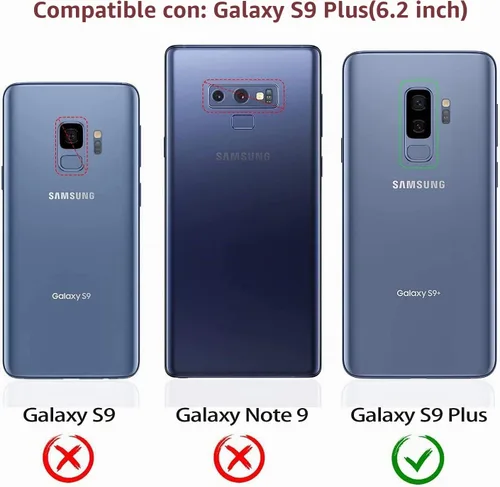 Vista 2 de LeYi Funda para teléfono Galaxy S9 Plus, Samsung Galaxy S9 Plus con [2 unidades] Protector de pantalla curvado 3D para hombres y mujeres