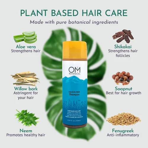 Vista 3 de Champú orgánico libre de sulfatos unisex Tratamiento de cabello y cuero cabelludo ayurvédico 100% natural con jaboncillo, neem, shikakai, aceite
