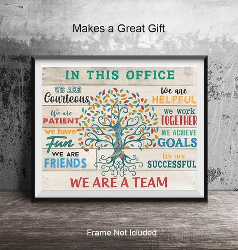Vista 4 de Arte de Pared y Decoración de Oficina de Trabajo en Equipo - Arte de Pared para Hogar y Lugar de Trabajo - Póster Motivacional de Inspiración