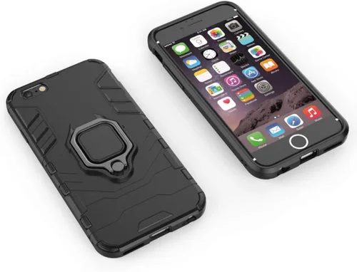 Vista 3 de Compatible con iPhone 6 Plus, 6S Plus, anillo de metal con agarre de soporte, a prueba de golpes, carcasa rígida