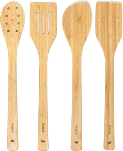 Vista 5 de Norpro Cuchara puntiaguda de bambú de 12 pulgadas, natural