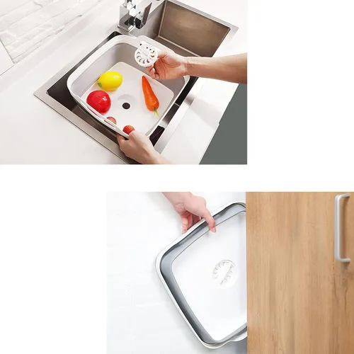 Vista 3 de Tina plegable para lavadero, lavabo para camping, plato de lavado, lavabo portativo para fregadero de caravana, verduras, frutas, fregadero