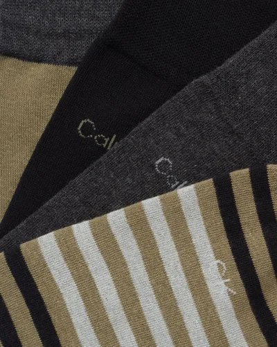 Vista 5 de Calvin Klein Calcetines de vestir para hombre mezcla de algodón calcetines estampados paquete de 4
