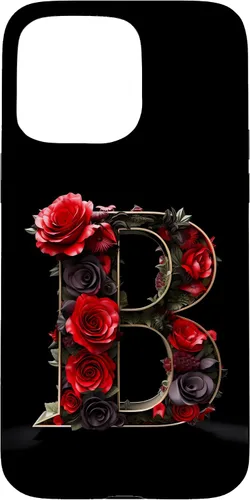 Vista 31 de B Monogram Letter Red Roses Floral Case for iPhone 17