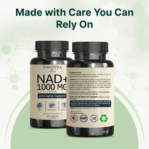 Vista 9 de VINATURA Suplemento NAD 1000mg - Suplemento NAD puro para antienvejecimiento