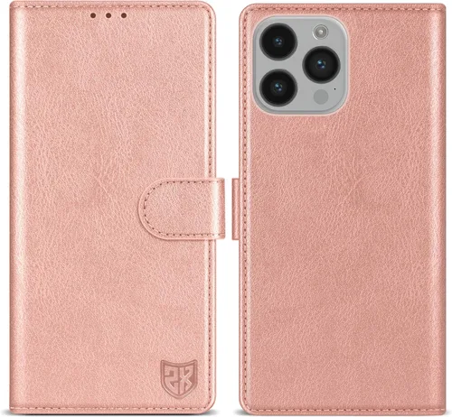 Vista 24 de ZZXX Funda tipo cartera para iPhone 14 Plus con bloqueo RFID, ranura para tarjetas, función atril, cierre magnético, funda protectora de cuero Negro