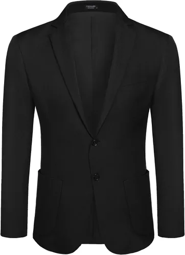 Vista 2 de COOFANDY Chaqueta casual para hombre, chaqueta deportiva ligera de dos botones