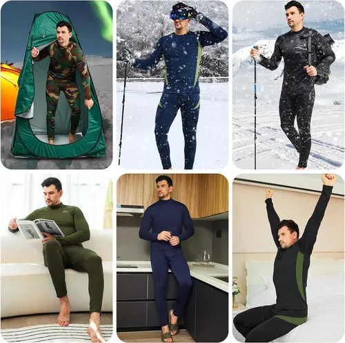 Vista 8 de romision Thermal Underwear for Men Long Johns Fleece Lined Hunting Gear Bottom Top Set Base Layer for Cold Weather XS-4XL