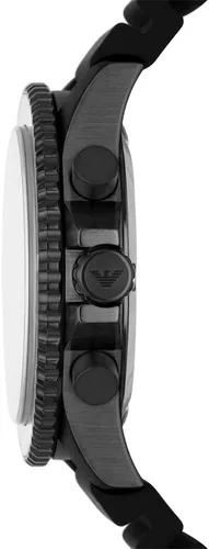 Vista 2 de Emporio Armani Reloj deportivo inspirado en buceo para hombre con correa de acero inoxidable, cerámica o silicona