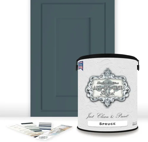 Vista 120 de Pintura TODO EN UNO, Abbey (gris cálido), Muestra de 8oz - Pintura duradera para gabinetes y muebles. Imprimación y capa superior incorporadas,