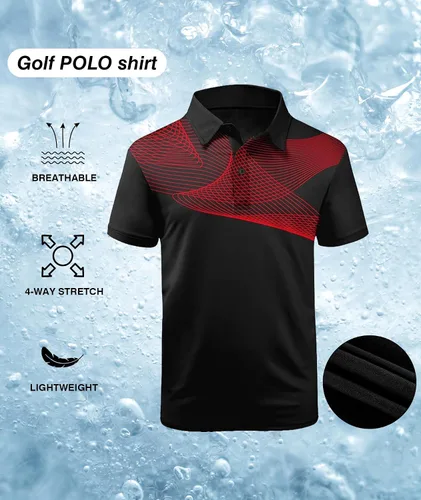 Vista 5 de ZITY Polo de golf para hombre, camiseta deportiva de manga corta para tenis