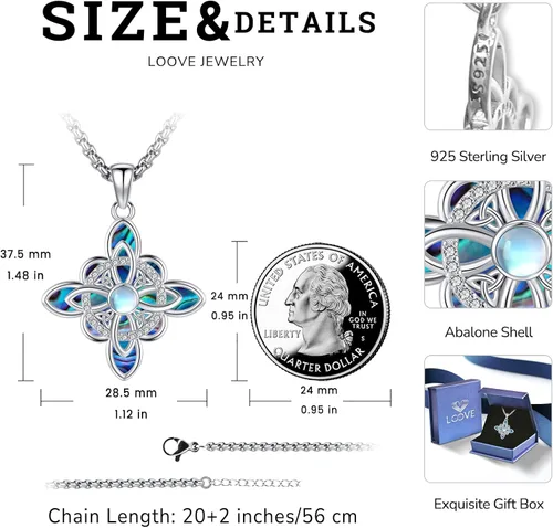 Vista 218 de Collar de pentagrama de plata de ley con triple luna, diosa celta, nudo celta, nudo de brujas, Ankh, sol y luna, Hécate, lilith, Santa Muerte
