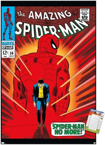 Vista 12 de Trends International Marvel Comics Amazing Spider-Man #50 - Póster de pared, 22.4 pulgadas de largo x 14.7 pulgadas, versión enmarcada en madera