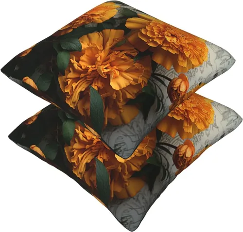 Vista 9 de Throw Pillow Covers 16"x16" Square Cushion Cover Marigold Modern Farmhouse Cushion Case Soft Pillowcase for Couch Bed Car Home Decoration Throw