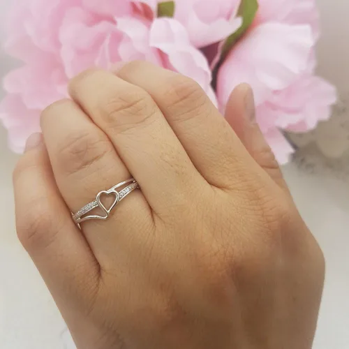 Vista 5 de Dazzlingrock Collection - Anillo de compromiso de oro blanco redondo de 0,08 quilates (ctw) de 10 quilates con diamantes blancos