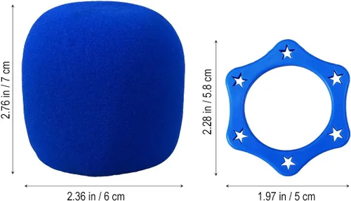 Vista 2 de ROSENICE Anillos de protección de micrófono hexagonales antibalanceo y 3 piezas de repuesto para auriculares almohadillas de cojín de micrófono