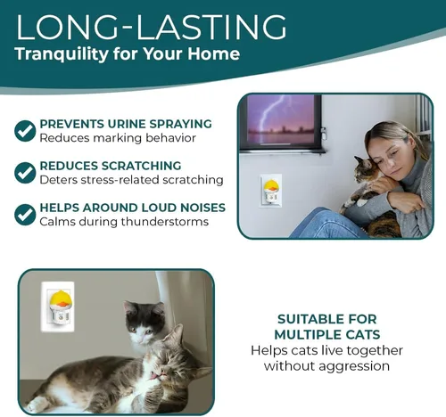 Vista 4 de Difusor calmante para gatos para aliviar el estrés - Spray disuasorio natural para gatos para reducir el estrés, la pulverización