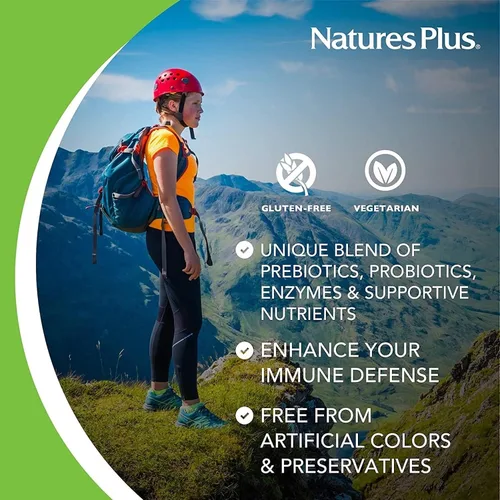Vista 3 de NaturesPlus GI Natural Total Digestive Wellness - 90 tabletas de dos capas - con L-glutamina, probióticos, prebióticos y enzimas - Sin gluten - 30