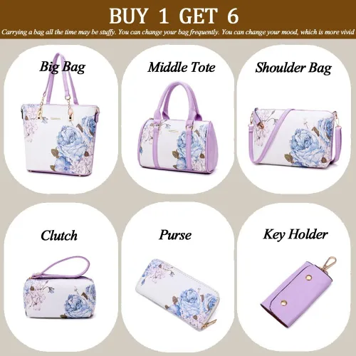 Vista 2 de 2E-youth Designer Purses and Handbags for Women Satchel Shoulder Bag Tote Top Handle Bag