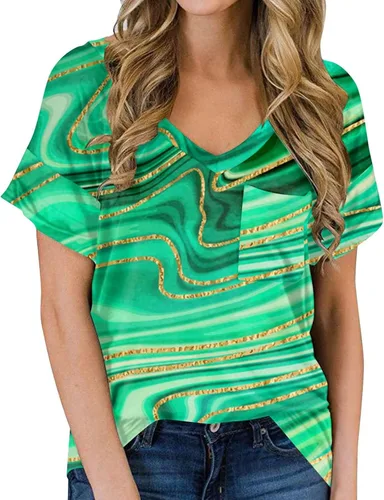 Vista 2 de Summer Tops for Women 2023 Tshirts Holiday Travel Bohemian Teen Girls 70s Spring Tops for Women 2023 Trendy