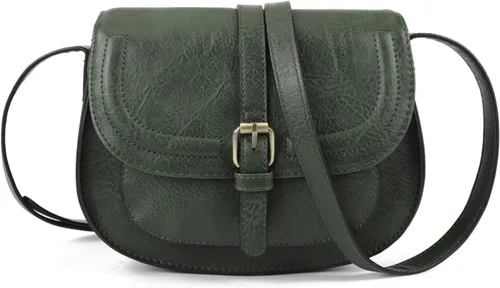 Vista 26 de Bolsa cruzada de cuero vegano para mujer, pequeña, para colgarla en el hombro, monedero, estilo bohemio Beige