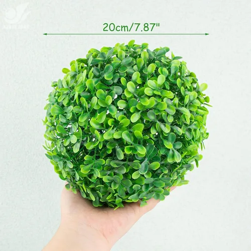 Vista 2 de Azure Zone Paquete de 2 bolas decorativas de plantas artificiales
