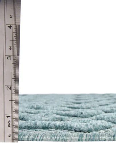 Vista 2 de Unique Loom Alfombra de área de la colección texturizada Trellis para exteriores, color osage, 2 x 3 pies, rectangular, color aguamarina