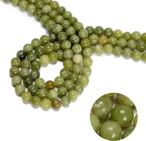 Vista 10 de 47 cuentas de jade esmeralda africana de 0.315 pulgadas (0.315 in), redondas naturales, sueltas, cuentas de piedra real, piedras preciosas genuinas