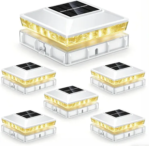 Vista 12 de Paquete de 12 luces solares para postes de madera/vinilo de 4 x 4 Blanco