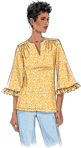 Vista 7 de BUTTERICK B6688A5 Easy Semi-Fitted Blusa de mujer patrones de costura, tallas 6-14, blanco